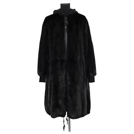 Yves Salomon Cappotto di pelliccia nera Nero