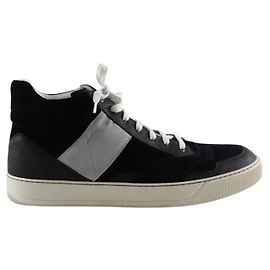 Lanvin Schwarze Leder-Sneaker Schwarz