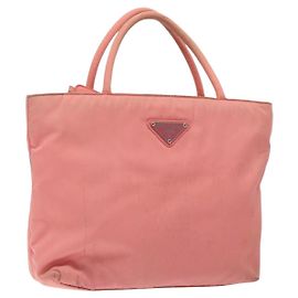 PRADA Bolsa de mão de nylon rosa Auth gh489 Rosa