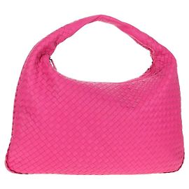 Autre Marque BOLSA Hobo INTRECCIATO DE COURO ROSA PRATA AUTH 143823V Prata Rosa