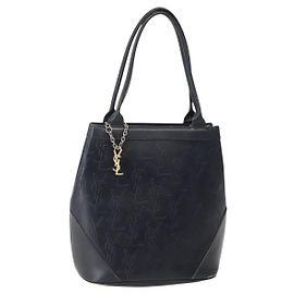 Saint Laurent Bolsa Tote Cassandra em couro preto e dourado Auth 143768 Preto Dourado