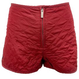 Pantalones cortos de seda acolchada burdeos Christian Dior con bordado de abeja Burdeos