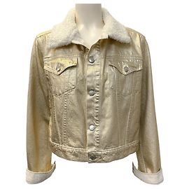 Jonathan Simkhai Simkai Matte Gold Denim Copeland Jacket Golden