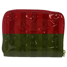 Louis Vuitton-LOUIS VUITTON Vernis Rayure Zippy Coin Purse Pomme D'amour M91720 LV Auth 143005-Red