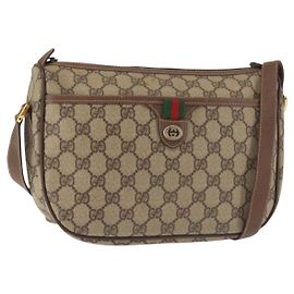 Borsa a Spalla Gucci GG Supreme Web Sherry Line PVC Beige 89 02 077 Auth BA6200 Beige D'oro