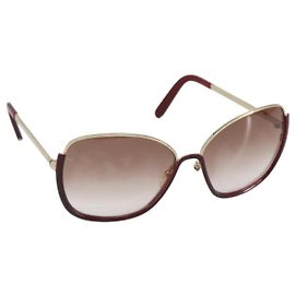 Chloé Óculos de sol Chloe Plástico Ouro Auth BA5378 Dourado