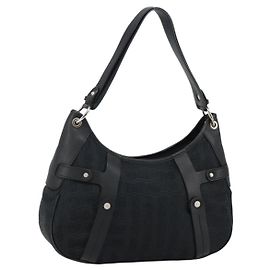 Salvatore Ferragamo Shoulder Bag Canvas Black Silver Auth hk2987 Black Silvery
