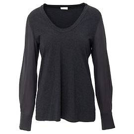 Langarm-Top von Brunello Cucinelli Grau Bordeaux