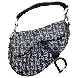 Bolsa Dior Saddle Cinza de Tecido Cinza