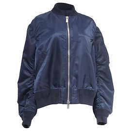 Sacai MA-1 Shell Bomber Jacket in Navy Blue Nylon Blue Navy blue
