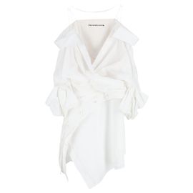 Vestido camisa de algodón blanco deconstruido de Alexander Wang Blanco