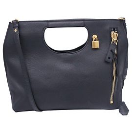 Tom Ford Große Alix Tote Tasche aus schwarzem Leder Schwarz