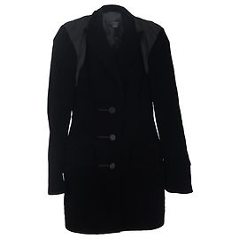Alexander Wang Single-Breasted Paneled Blazer in Black Velvet Black