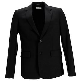 Saint Laurent Single-Breasted Blazer with Pockets in Black Wool Black