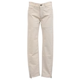 Calça reta Loro Piana em algodão branco Branco Cru