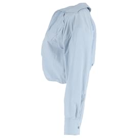 Jacquemus-Jacquemus Mejean Cropped Poplin Shirt in Light Blue Cotton-Blue,Light blue