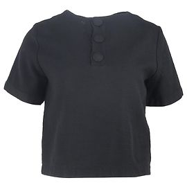 Lisa Marie Fernandez Button Detailed Top in Black Polyester Black