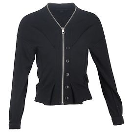 Alexander Wang Zip-Cardigan aus schwarzer Wolle Schwarz