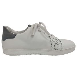Baskets Venezia en cuir blanc imprimé Scritto de Berluti Playtime Blanc