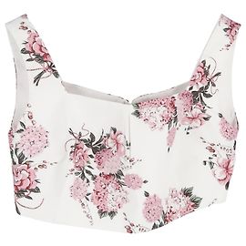 Autre Marque Top cropped Jeanie em algodão estampado floral da Emilia Wickstead Outro