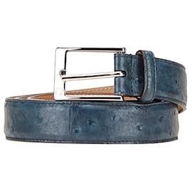 Gucci-Gucci 345658 Ostrich Leather Belt-Blue