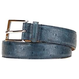 Gucci-Gucci 345658 Ostrich Leather Belt-Blue