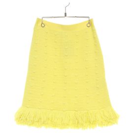 Falda de algodón de punto Bottega Veneta Amarillo
