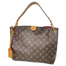 Louis Vuitton Monogram Graceful PM Shoulder Bag Brown Pink