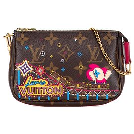 Mini Pochette Accessoires Vivienne Natale in Monogramma Marrone Louis Vuitton Marrone