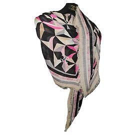 Châle Étole chanel cachemire Multicolore