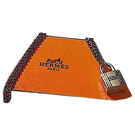 Hermès Cadena Pendant Necklace Silver H Clasp Silvery