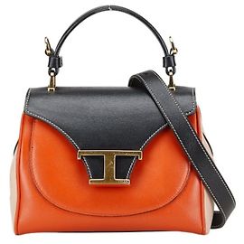 Borsa a mano/spalla Tod's T Timeless Nero Beige Arancione