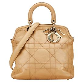 Bolsa Dior Granville Cannage de Christian Dior Bege