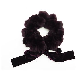 NOVO CACHECOL DE COU DE PELE DE COELHO CHRISTIAN DIOR Roxo
