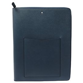 NEUF POCHETTE MONTBLANC 128521 ETUI POUR BLOC NOTES EN CUIR SARTORIAL BLEU Bleu