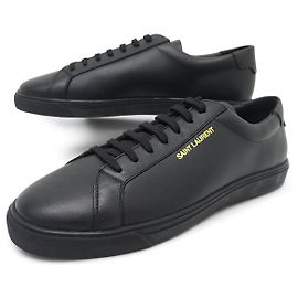 NEUE SAINT LAURENT ANDY BROOKLYN 596057 44 LEDERSNEAKER Schwarz