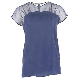 Blouse en Maille Miu Miu en Soie Bleue Bleu