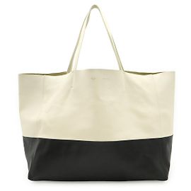 Céline Bolsa tote horizontal de couro Celine Branco