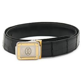 Cartier Santos Crocodile Belt Black