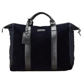 Bolsa Boston de couro e nylon Emporio Armani Preto Azul