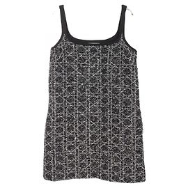 Dior Macro Cannage Cotton Dress Black White