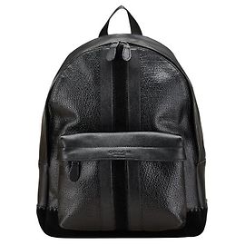 COACH Logo Leather Sweat Backpack Black