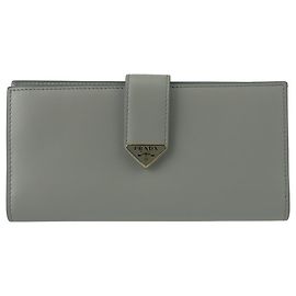 Prada City Calfskin Tab Wallet Grey