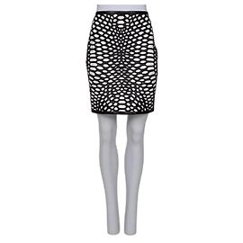 Gonna in pelle perforata nera e bianca Tom Ford - IT40/S Nero