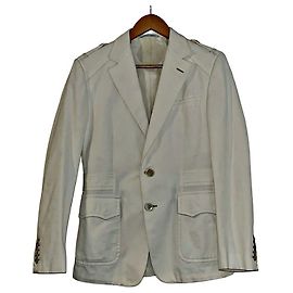 Blazer Gucci Estilo Militar de Algodón Blanco Blanco