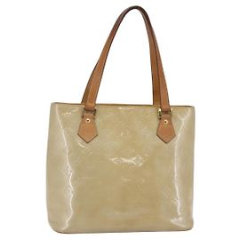 LOUIS VUITTON Sac à main Monogram Vernis Houston Beige M91004 LV Auth BA6408 Beige