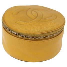 Scatola per gioielli CHANEL COCO in pelle di caviale, oro giallo, CC Auth am9057 D'oro Giallo