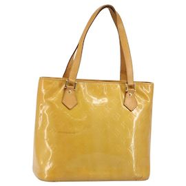 LOUIS VUITTON Sac à main Houston Monogram Vernis Beige M91004 LV Auth BA6147 Beige