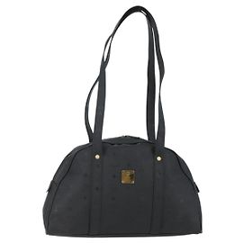 Borsa a Spalla MCM Vicetos Logogram in Pelle PVC Nera e Oro Auth hk3093 Nero D'oro