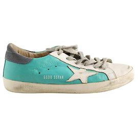 Golden Goose Baskets Superstar en cuir blanches Blanc